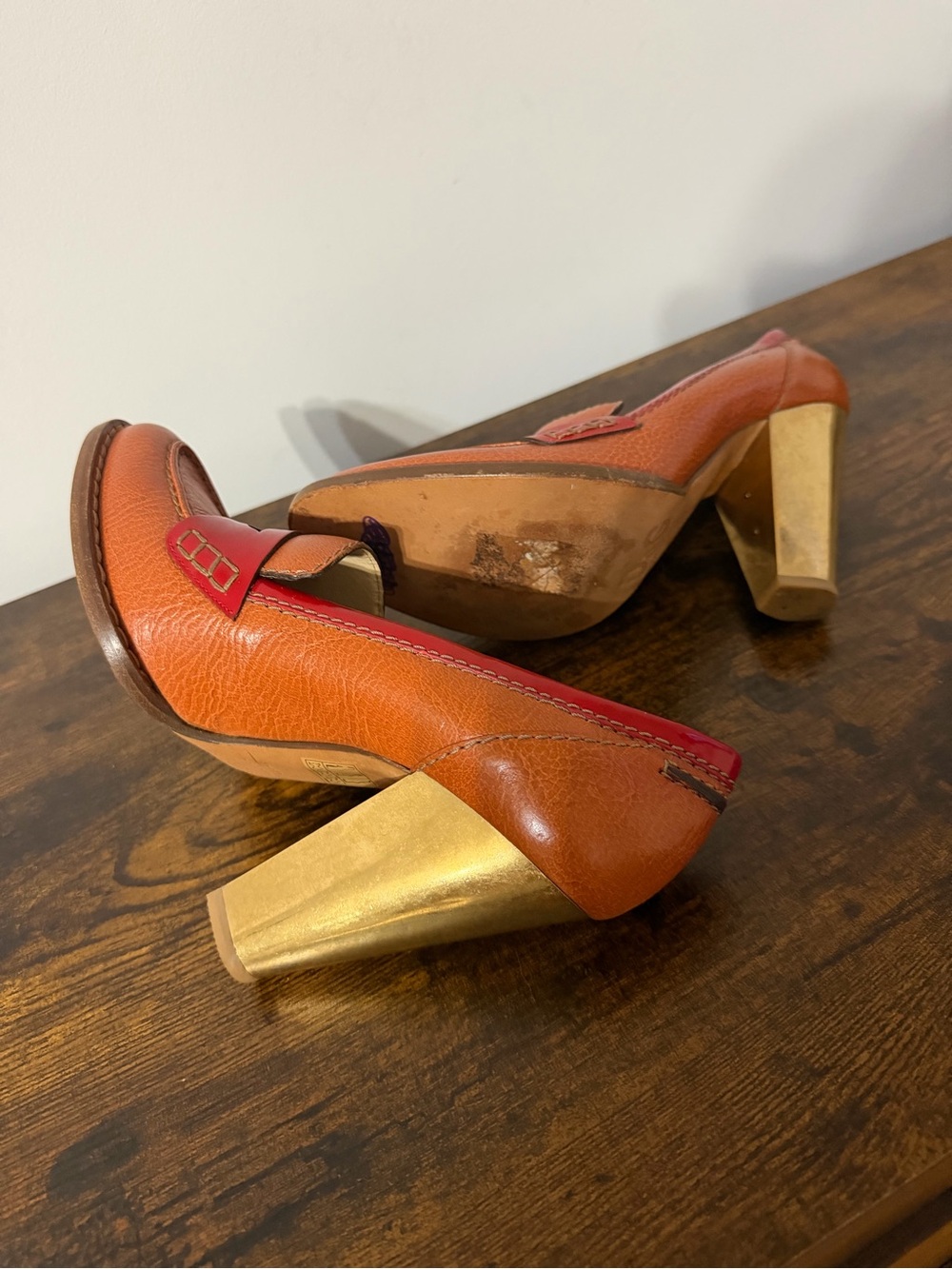 Dolce & Gabbana D&G Women’s Leather Heels Size 40 Brown Red Made in Italy - Picture 13 of 16